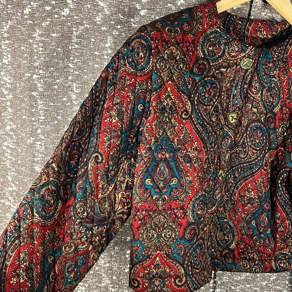 Vintage Retro Paisley Blazer with Gold Buttons - Picture 4 of 5